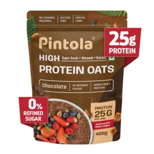 Pintola High Protein Oats – Dark Chocolate, No Refined Sugar (400 g / 1 kg)