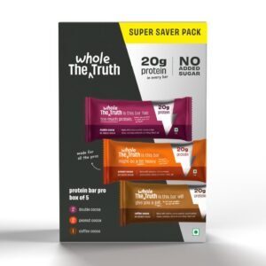 The Whole Truth High Protein All‑in‑One 20 g Protein Bar – Pack of 5 x 67 g, No Added Sugar